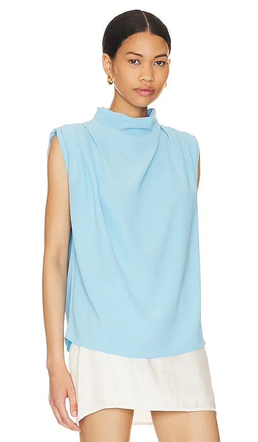 Amanda Uprichard Sleeveless Fabienne Top in in Baby Blue