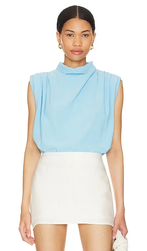 Amanda Uprichard Sleeveless Fabienne Top in in Baby Blue