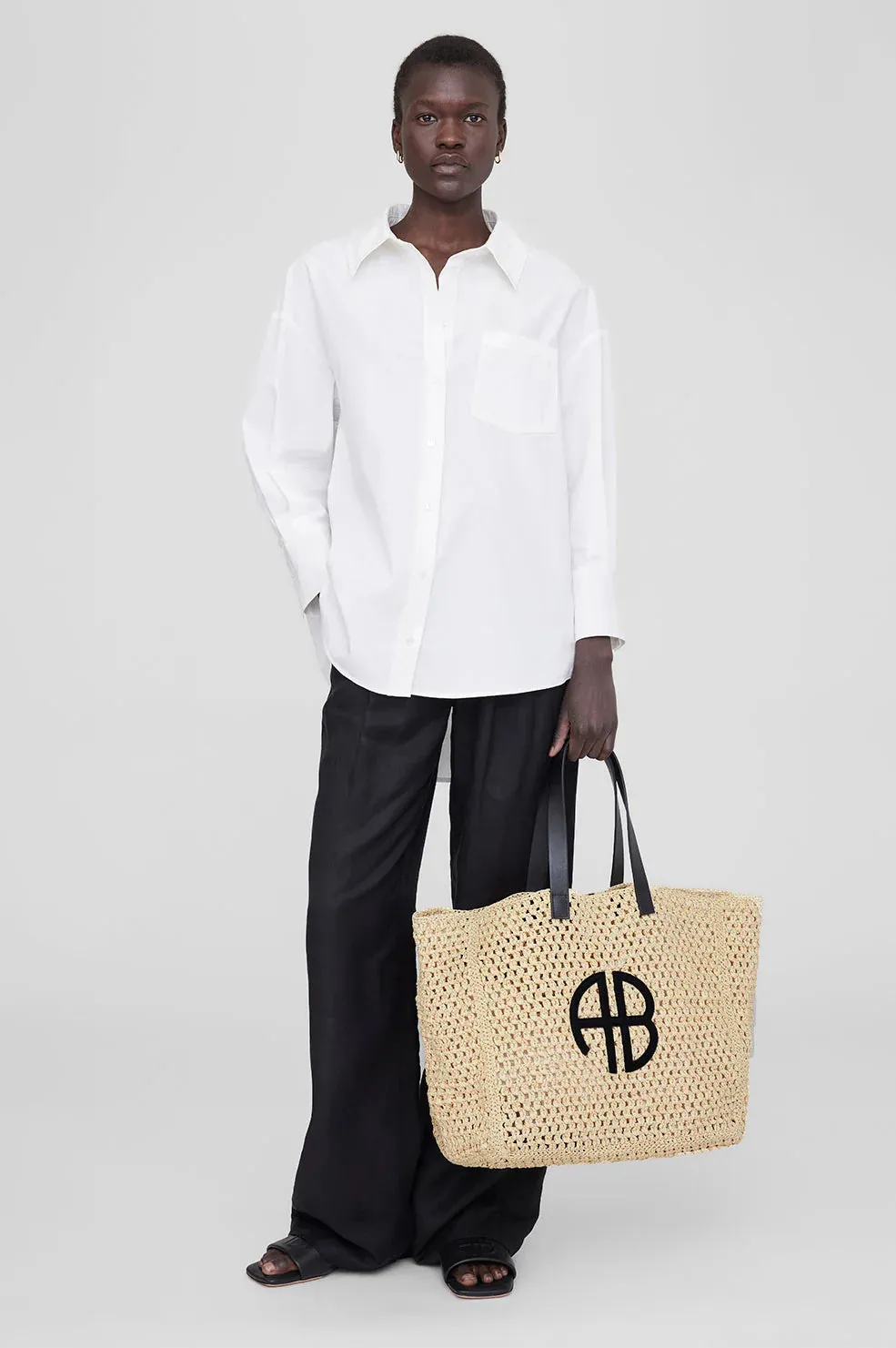 Anine Bing LARGE RIO TOTE - NATURAL