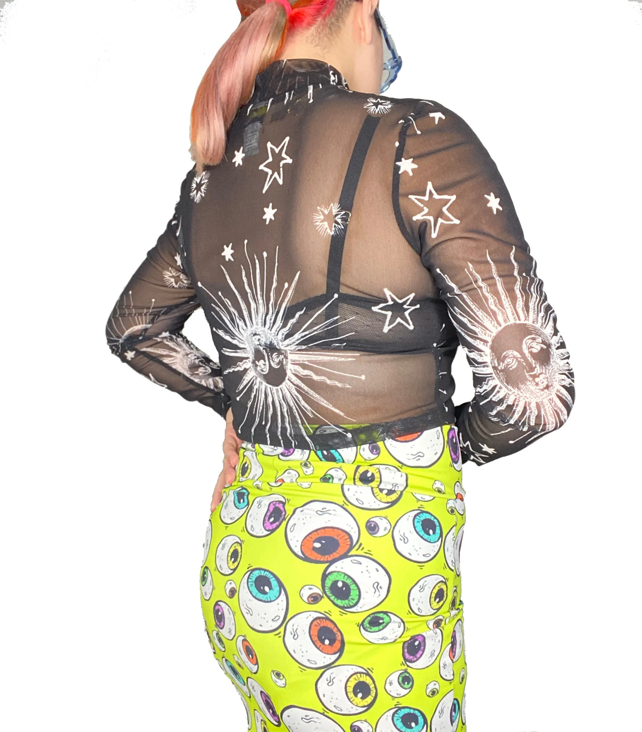 Celestial Mesh Mock Top