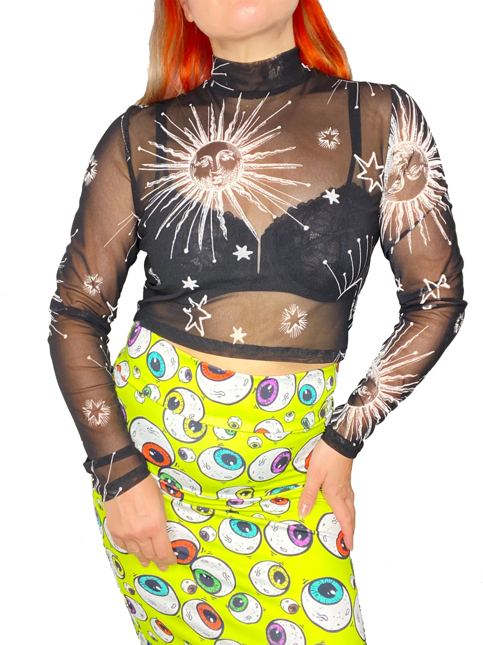 Celestial Mesh Mock Top