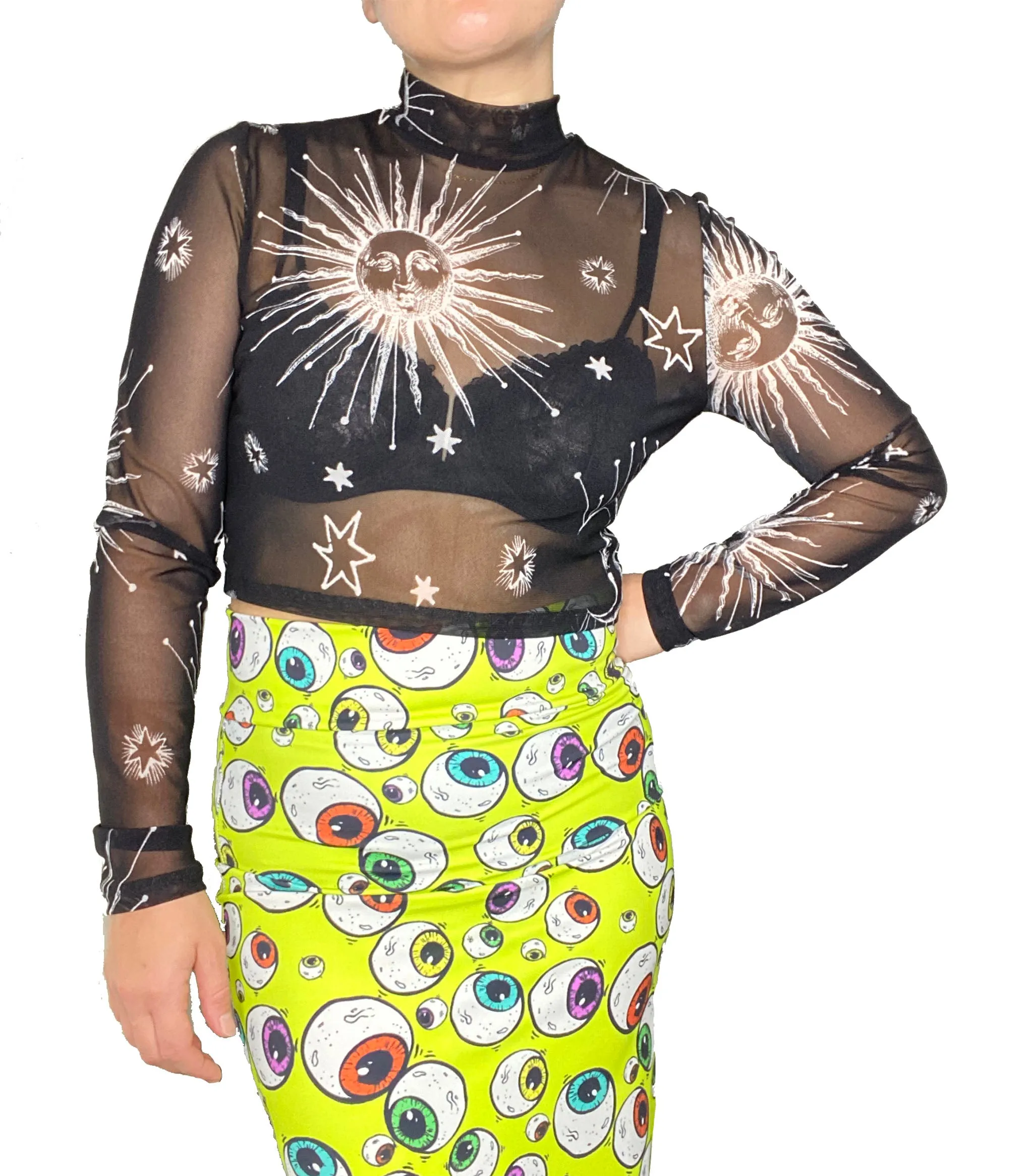 Celestial Mesh Mock Top