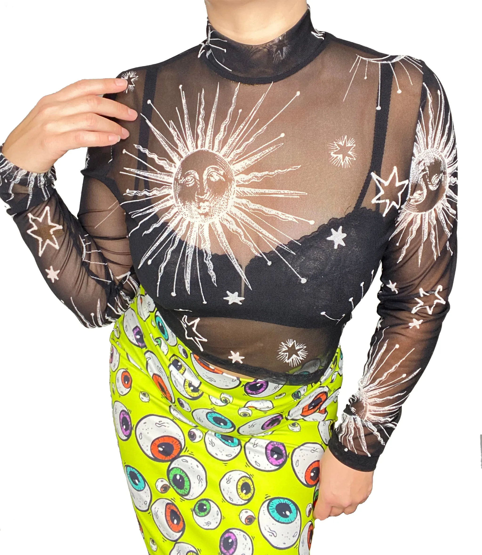 Celestial Mesh Mock Top