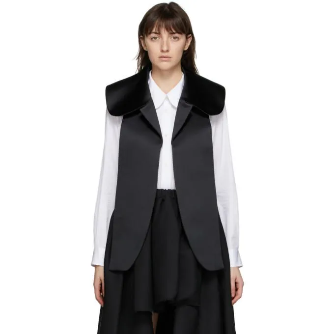 Comme des Garcons Comme des Garcons Black Satin Deconstructed Blouse