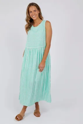 Elm - Aurora Stripe Midi Dress - Green/White