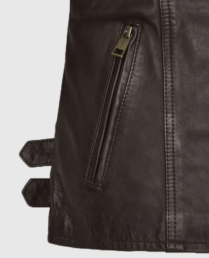 Hailey Baldwin Bieber's Brown Leather Jackets