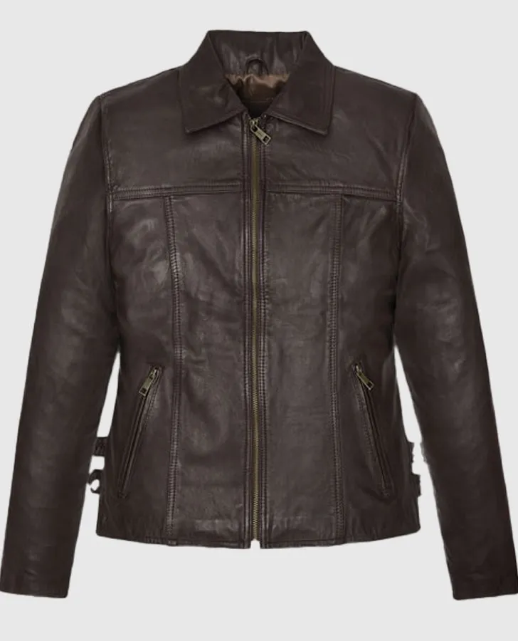 Hailey Baldwin Bieber's Brown Leather Jackets