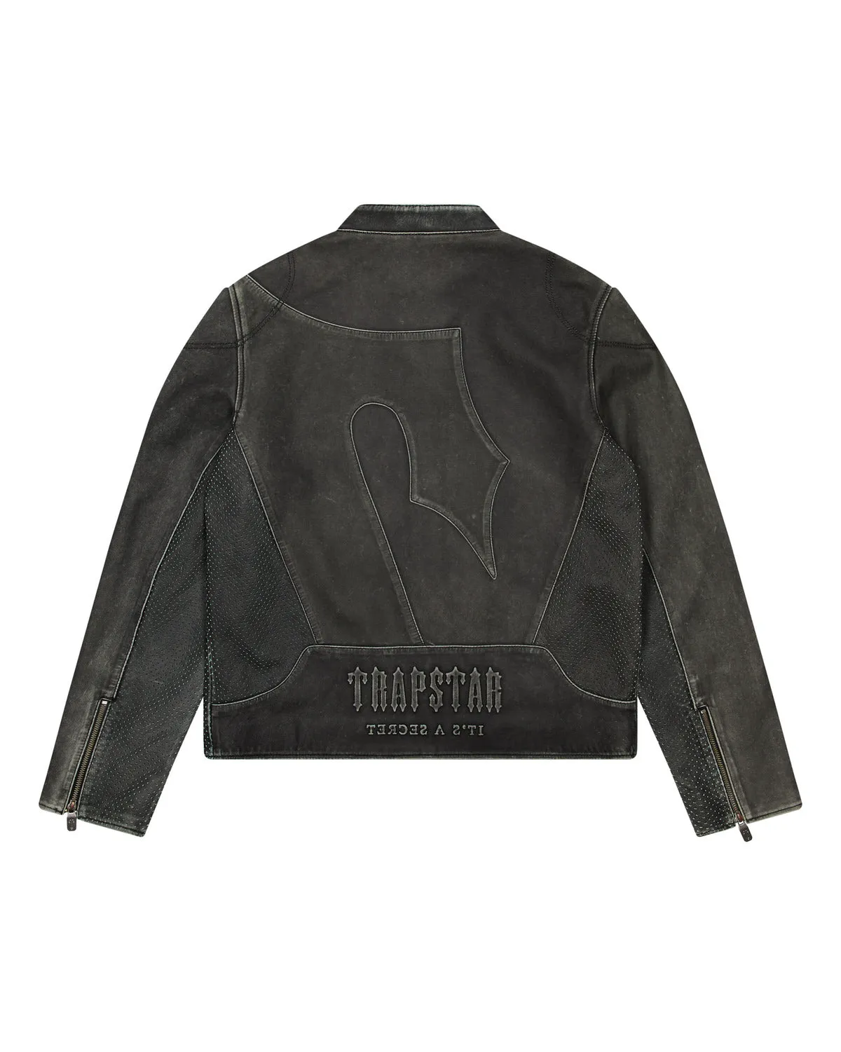 Irongate T Panel Leather Biker Jacket - 2 Tone Black & Green