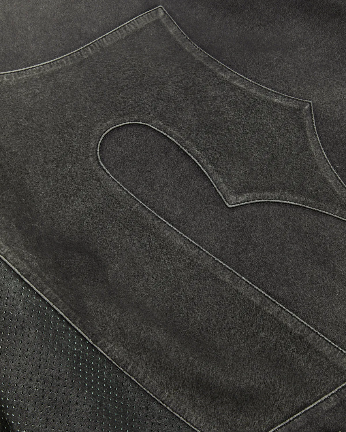 Irongate T Panel Leather Biker Jacket - 2 Tone Black & Green