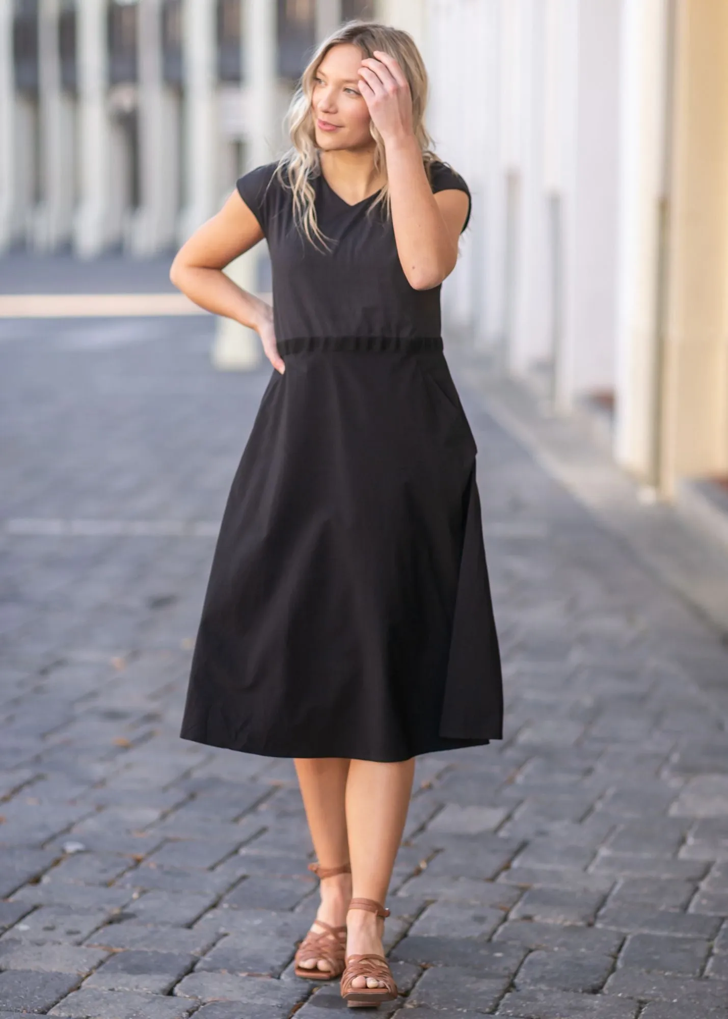 Kate Cap Sleeve Midi Dress - FINAL SALE
