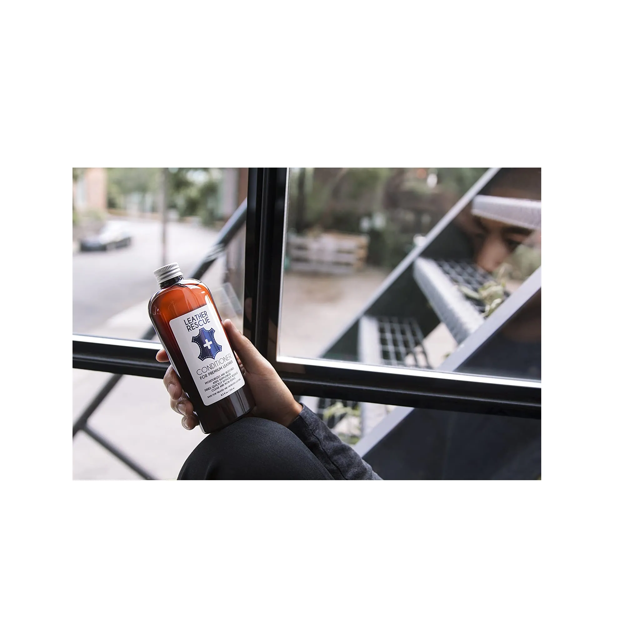 Leather Rescue Conditioner and Restorer for Jackets, Shoes, Bags, Purses, Car Seats, and Furniture - Non-Toxic and Made in USA - 8.5 oz