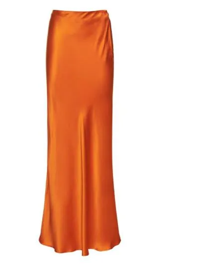 Orange Midi  Skirt