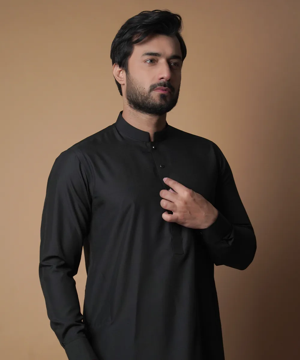 Premium by A.I - Jet Black Kurta Pyjama pants