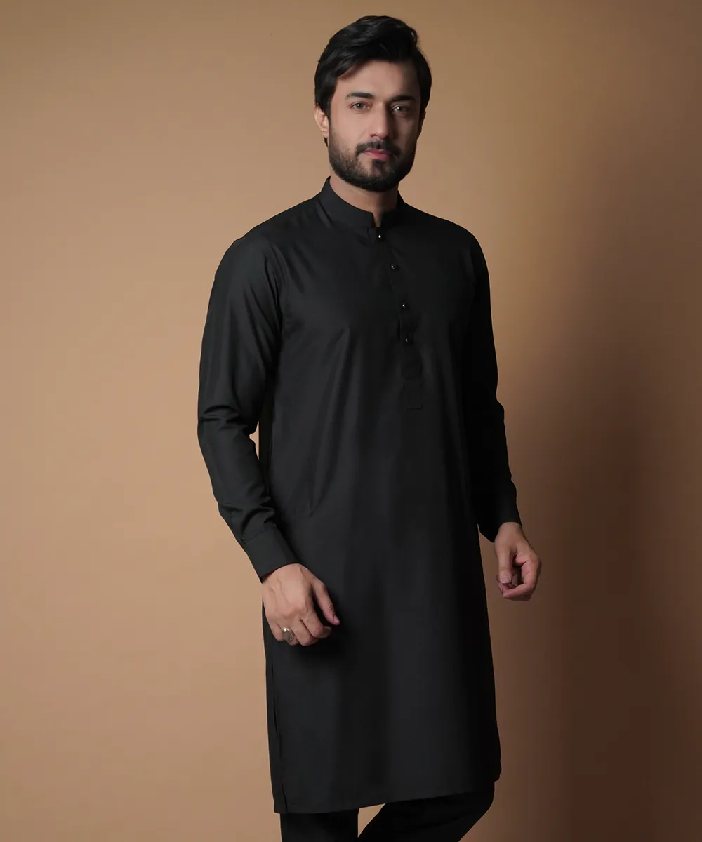 Premium by A.I - Jet Black Kurta Pyjama pants