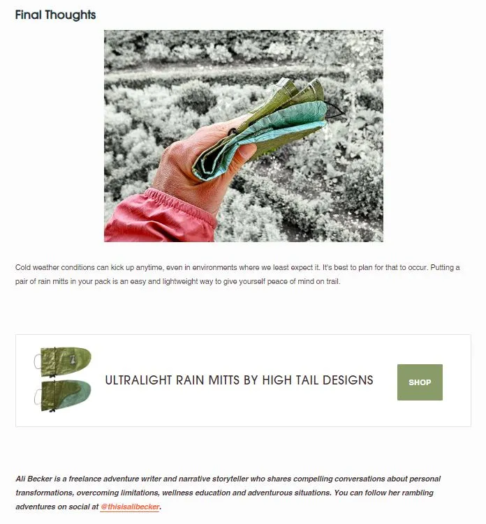 Rain Mitt "For The Trees"