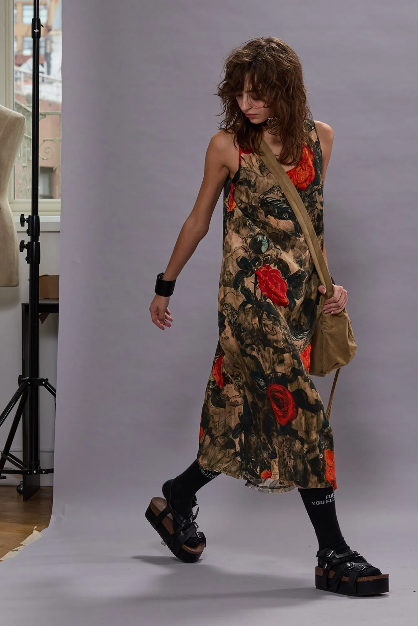 SLEEVELESS MIDI - CAMO ROSE